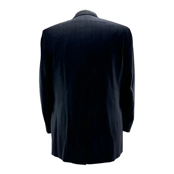 Samuelsohn Blue w/ Stripe SB Andrew Super 110 2 Button 1 Vent Blazer Size 44L